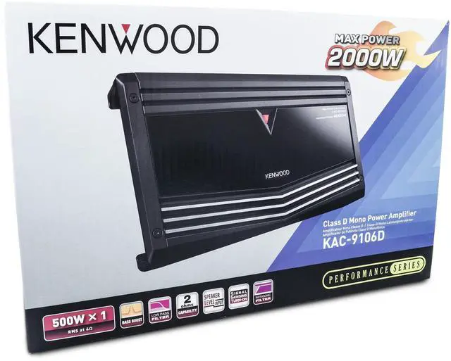 Alt view image 2 of 5 - Kenwood KAC-9106D 2000W Monoblock Class D Car Audio Power Amplifier