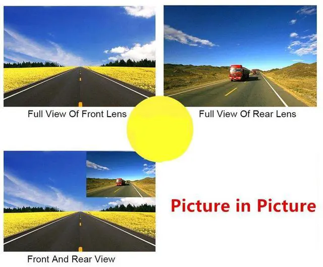 Alt view image 5 of 5 - Car DVR Rear View Mirror Video Recroder 4.3" inch Back Up Car Camera Dual Lens Cam Night Vision Front and Rear Backup Reverse Security for Car