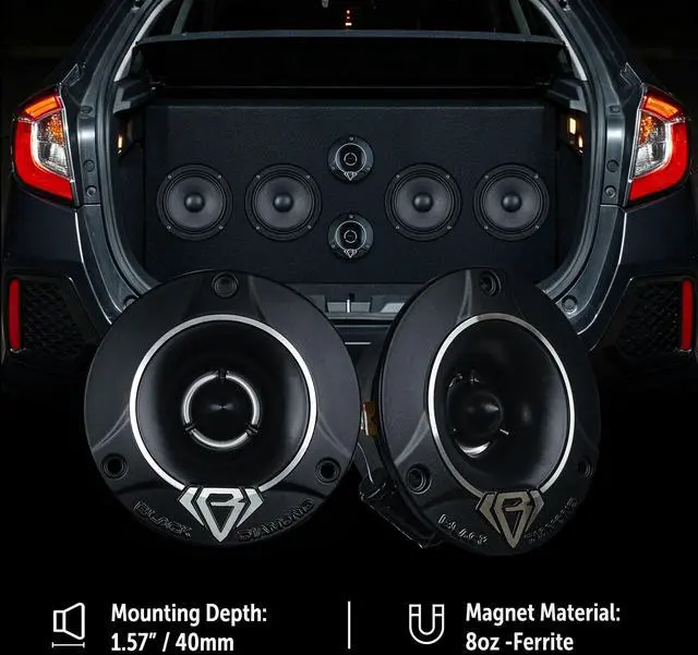 Alt view image 4 of 5 - BLACK DIAMOND Dia-T1 1" Super Bullet Tweeter 240 Watts 4-Ohm Ohms Built in Crossover (2 Speakers)