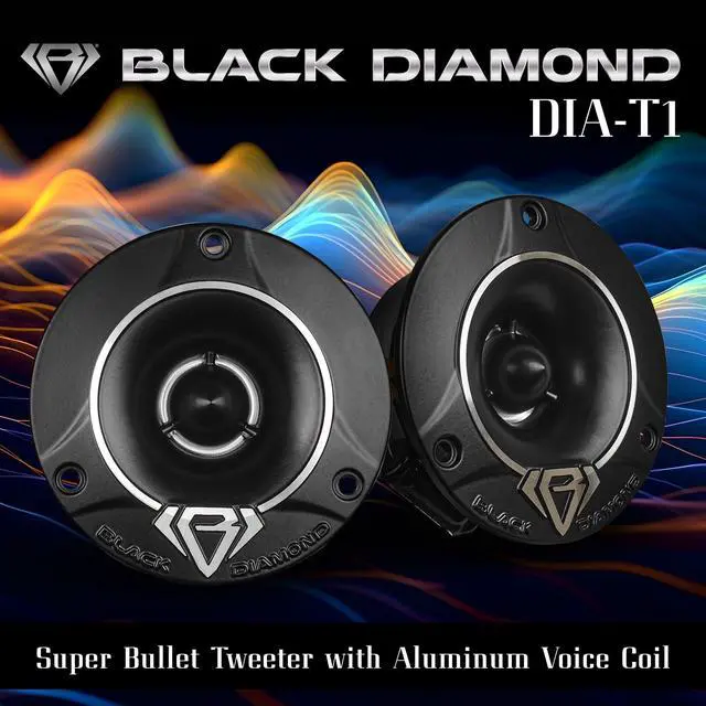 Alt view image 2 of 5 - BLACK DIAMOND Dia-T1 1" Super Bullet Tweeter 240 Watts 4-Ohm Ohms Built in Crossover (2 Speakers)