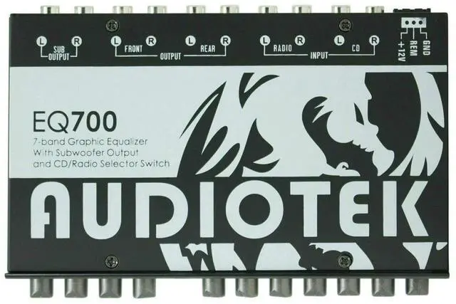 Alt view image 3 of 5 - Audiotek AT-EQ700 1/2 Din 7 Band Car Audio Equalizer EQ w/Front, Rear + Sub Output | Auxiliary Stereo RCA Input - 3 Stereo RCA Outputs - Front/Rear Fader, and Selection of Main