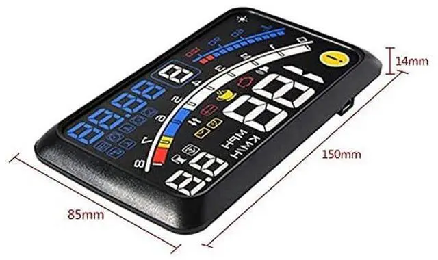 Alt view image 3 of 5 - Heads Up Display,5.5" HD OBD II Car GPS HUD Head Up Speed Display Over Speed Warning,Fuel Consumption,Temperature
