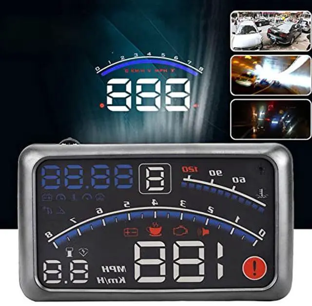 Alt view image 4 of 5 - Heads Up Display,5.5" HD OBD II Car GPS HUD Head Up Speed Display Over Speed Warning,Fuel Consumption,Temperature