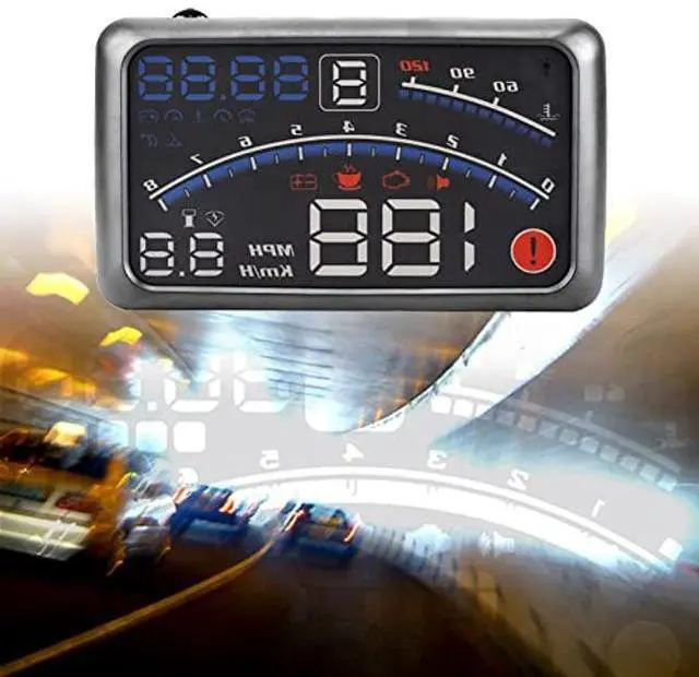 Alt view image 5 of 5 - Heads Up Display,5.5" HD OBD II Car GPS HUD Head Up Speed Display Over Speed Warning,Fuel Consumption,Temperature