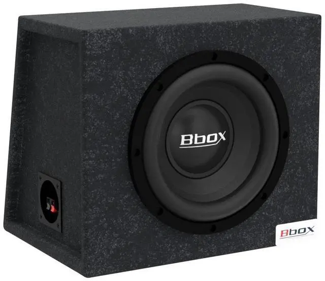 Alt view image 4 of 5 - Bbox Single 10 Inch Subwoofer Sealed Enclosure - Car Subwoofer Box & Enclosures - Premium Subwoofer Box Improves Audio Quality, Sound & Bass - Red & Black Spring Terminals - Charcoal