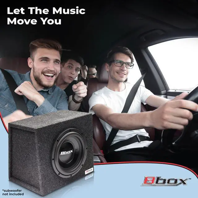 Alt view image 3 of 5 - Bbox Single 10 Inch Subwoofer Sealed Enclosure - Car Subwoofer Box & Enclosures - Premium Subwoofer Box Improves Audio Quality, Sound & Bass - Red & Black Spring Terminals - Charcoal
