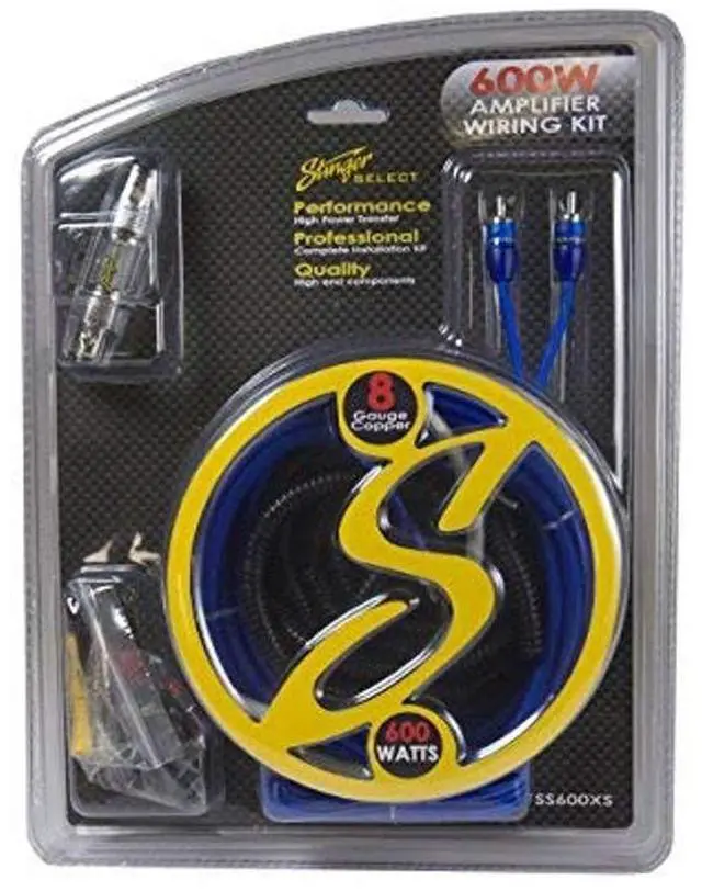 Alt view image 2 of 2 - Stinger SS600XS 8-Gauge AGU Amp Installation Kit