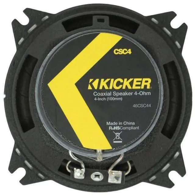 Alt view image 4 of 5 - Pair KICKER 46CSC44 4" 300 Watt 4-Ohm 2-Way Car Audio Coaxial Speakers CSC44