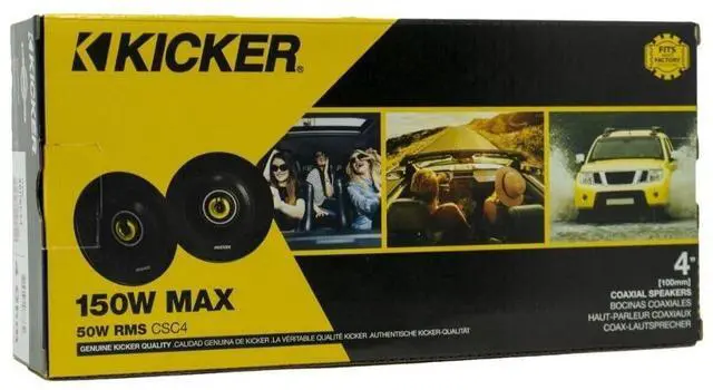 Alt view image 5 of 5 - Pair KICKER 46CSC44 4" 300 Watt 4-Ohm 2-Way Car Audio Coaxial Speakers CSC44
