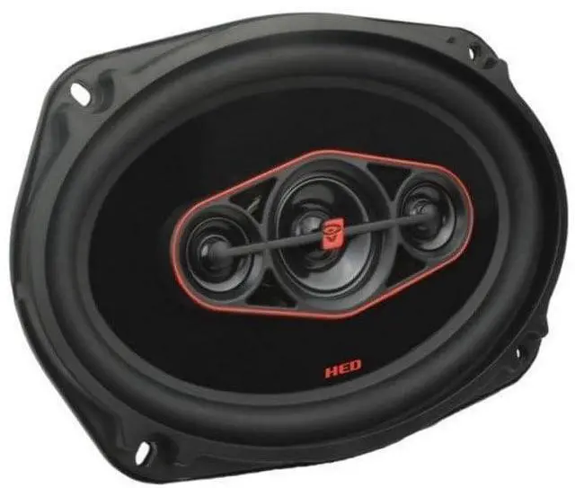 Alt view image 4 of 5 - Cerwin Vega HED Series 6"x9" 4-Way Coaxial Car Speakers, 4, 65W RMS/, Premium Car Audio System, Durable Steel Frame, Superior Sound Quality, Ideal for Enhanced Car Speaker H7694