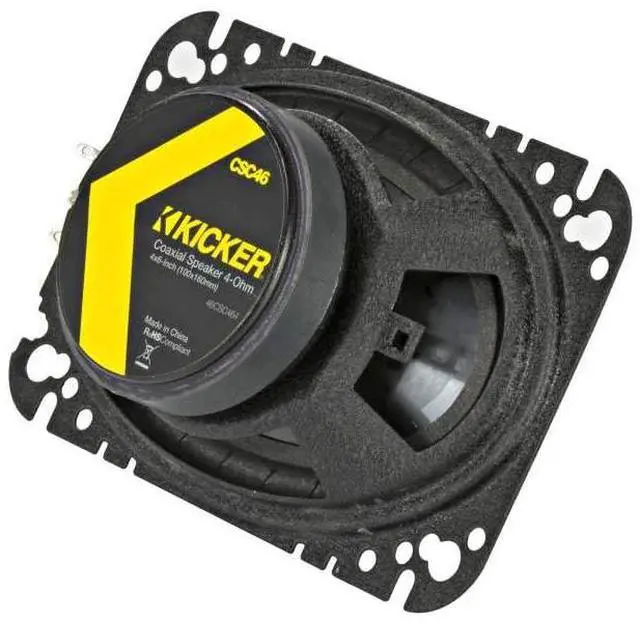 Alt view image 2 of 5 - Kicker 46CSC464 CS-Series CSC46 4x6-Inch (100x160mm) Coaxial Speakers, 4-Ohm (Pair)