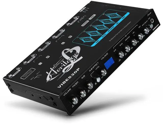 Main image of Lanzar Parametric Equalizer with Subwoofer - 9 Volt RMS Pre-Amp Output with Voltage Meter, Subwoofer Gain Control & Bass Driver, 3 Input Sources Selectable, Pre-amp Line Aux Inputs Via RCA Jacks