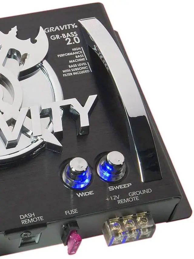 Alt view image 2 of 5 - Gravity GR-BASS 2.0 Car Audio Digital Bass Processor, Bass Maximizer & Sound Restoration, Subsonic Filter, and 15V RMS w/Illumination Light and Bass Knob Control (GR-BASS2.0)