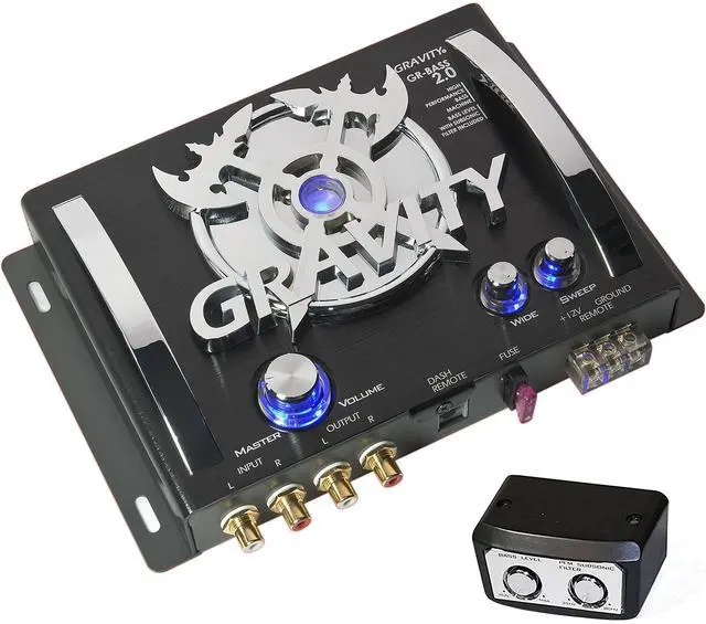 Main image of Gravity GR-BASS 2.0 Car Audio Digital Bass Processor, Bass Maximizer & Sound Restoration, Subsonic Filter, and 15V RMS w/Illumination Light and Bass Knob Control (GR-BASS2.0)