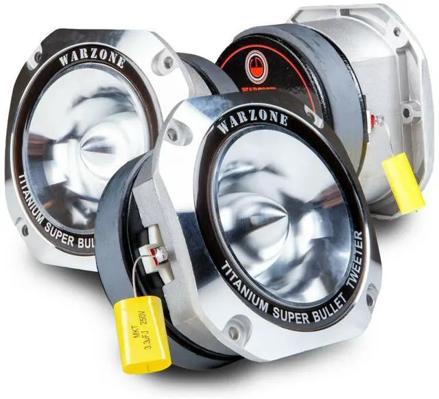 Main image of Gravity 2X WZ50TW 1500W Heavy Duty Titanium Super Tweeter Loud Speaker 4-Ohms - Pair (2 Pieces) for Car, Van, ATV, Motorcycle, and Competition