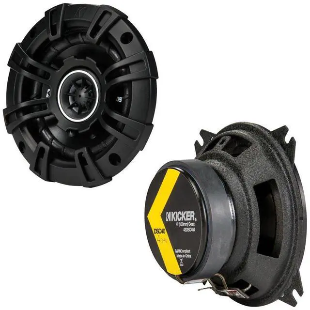 Alt view image 4 of 5 - (2) Kicker 43DSC404 4-Inch 4 Ohm Coaxial Car Speakers - (1) Pair
