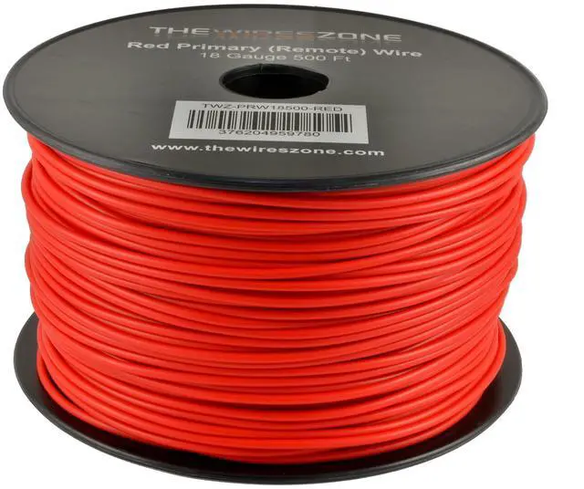 Main image of The Wires Zone 18 Gauge AWG 500' Feet ft Stranded Primary Remote Wire Cable (Red)