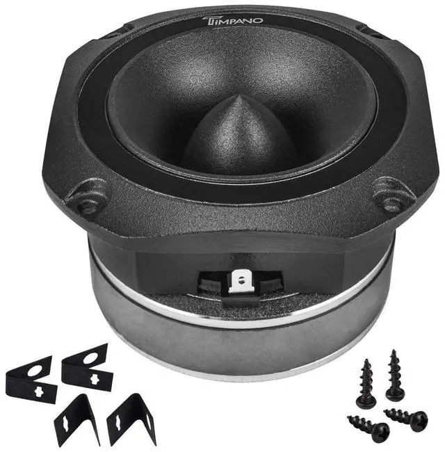 Alt view image 3 of 5 - Timpano Super Tweeter 4 Inch TPT-ST25 Black, 8 Ohm, 900 Watts Max, 107 dB, 1.5 in Voice Coil, HIgh Sensitivity, Slim Profile Bullet Tweeters Speakers for Pro Audio (Pair)