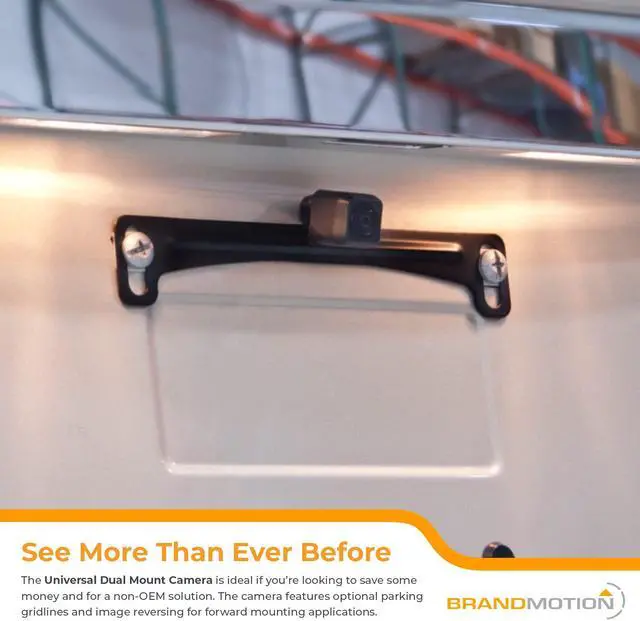 Alt view image 2 of 4 - Brandmotion Universal Dual Mount CMOS Camera 9002-7601 | Seamless Backup Camera Integration Connects to Vehicle Monitor | Heavy-Duty Reverse Rear View Camera | Mounting Options | Sharp Image