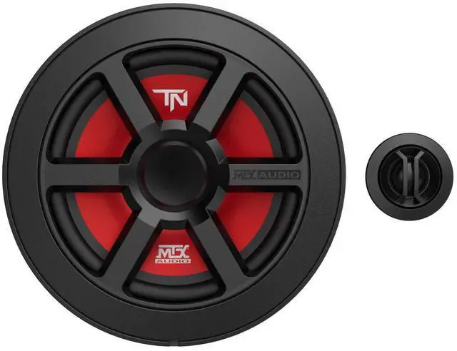 Main image of MTX Terminator Series 6.5 Inch Woofer Cone Component 2-Way Speaker Pair with 45 Watt RMS, Black/Red