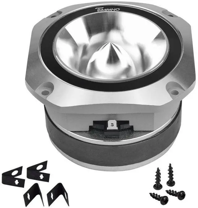 Alt view image 3 of 5 - Timpano Super Tweeter 4 Inch TPT-ST25 Chrome, 8 Ohm, 900 Watts Max, 107 dB, 1.5 in Voice Coil, HIgh Sensitivity, Slim Profile Bullet Tweeters Speakers for Pro Audio (Pair)