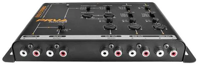 Alt view image 2 of 4 - PRV AUDIO Crossover Car Audio EX3.5 Stereo 3 Way or 2 Way Electronic Crossover 9 Volts, 4 in 6 Out RCA Channels Car Sound Processor