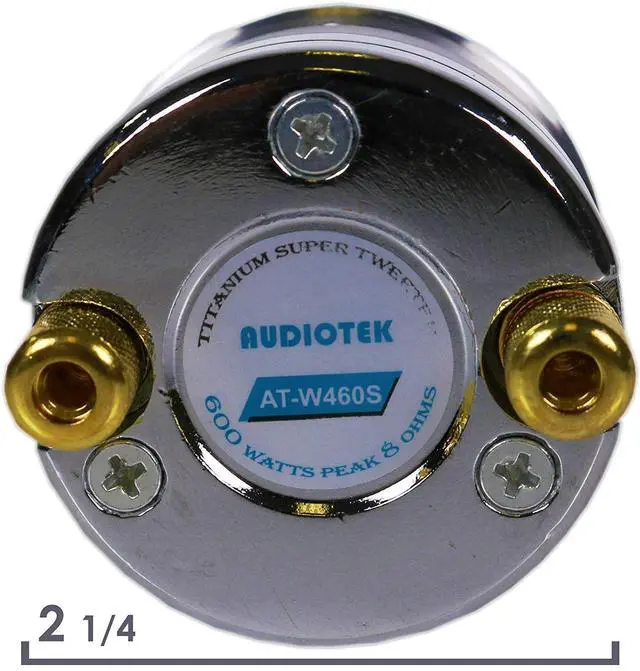 Alt view image 4 of 5 - Audiotek W460S 600 Watt Titanium Super Car Bullet Tweeter 1 Pair - 8 Ohm with Built in Capacitor Filter - Pack of 2