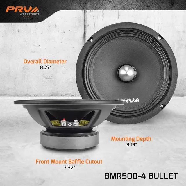 Alt view image 4 of 5 - PRV AUDIO 8 Inch Midrange Speaker 8MR500-4 Bullet, 500 Watts Program Power, 4 Ohm, 1.5 in Voice Coil Bullet Speakers for Car Audio Door Louspeaker (Single)