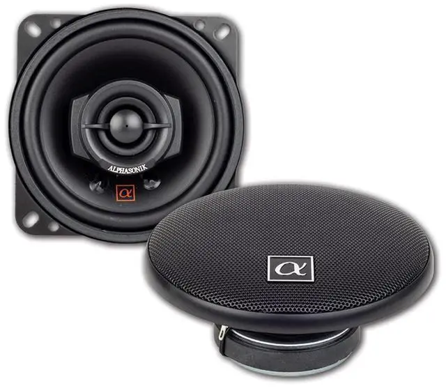 Main image of Alphasonik 1 Pair of NS42 Neuron Series 4" (240 Watts Max for The Pair) 120 Watts Max Per Speaker 2-Way Full-Range Car Audio Speaker with PEI Dome Tweeter Polypropylene Cone Grilles Included
