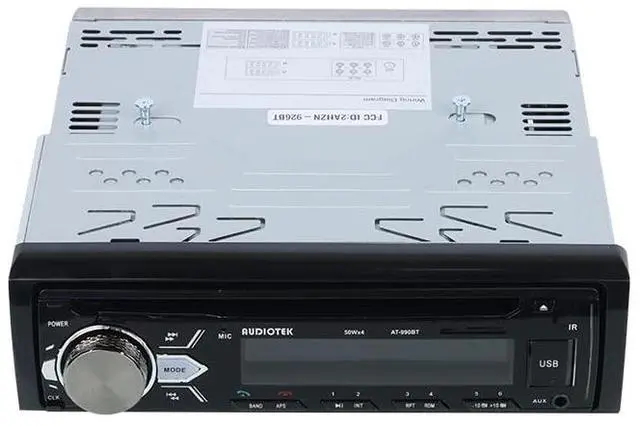 Alt view image 3 of 5 - New Audiotek AT-990BT CD / MP3 Car Audio Receiver Works with USB, SD, Bluetooth, Compatible with MP3/WMA/CD-R/RW/USB/SD/MMC Slots, Sensitive FM Receiver, AUX in Front