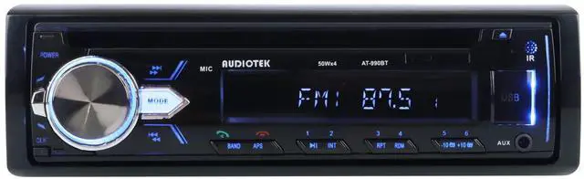 Alt view image 2 of 5 - New Audiotek AT-990BT CD / MP3 Car Audio Receiver Works with USB, SD, Bluetooth, Compatible with MP3/WMA/CD-R/RW/USB/SD/MMC Slots, Sensitive FM Receiver, AUX in Front