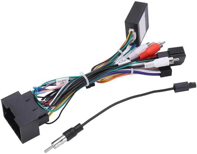 Main image of Qiilu Audio Wiring Harness, Stereo Radio Wiring Harness Connector Adapter with CAN Bus Box 16Pin Replacement for Cruze