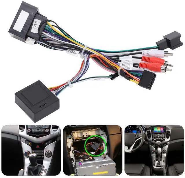 Alt view image 4 of 5 - Qiilu Audio Wiring Harness, Stereo Radio Wiring Harness Connector Adapter with CAN Bus Box 16Pin Replacement for Cruze