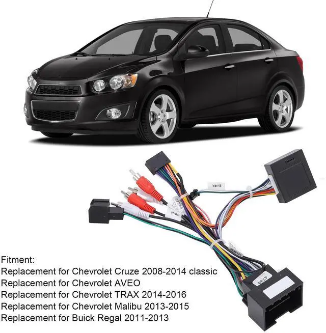Alt view image 3 of 5 - Qiilu Audio Wiring Harness, Stereo Radio Wiring Harness Connector Adapter with CAN Bus Box 16Pin Replacement for Cruze
