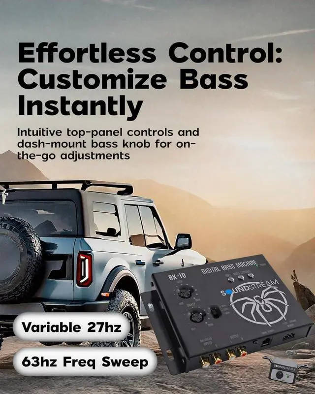 Alt view image 3 of 5 - Soundstream BX-10, Digital Bass Processor and Reconstruction Bass Enhancer, Digital Bass Machine for Cars ATV UTV Motorcycles, BX Car Audio Sound Booster