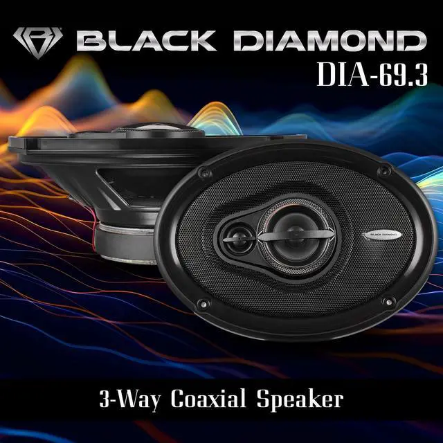 Alt view image 2 of 5 - BLACK DIAMOND DIA-69.3 6 x 9 Coaxial Car Speakers 3 -Way 270 Watts 4-Ohm Car Audio Stereo System 6x9 Speakers - Removable Grill Included (Sold in Pairs)