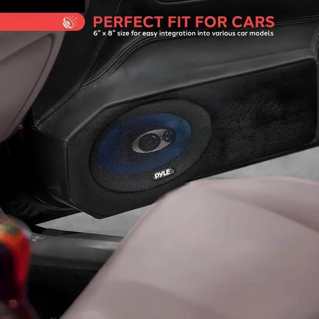 Alt view image 4 of 5 - Pyle 6x9/7x10 car Speakers 4-Way Quadriaxial Full Range Sound Audio - Butyl Rubber Surround, 500W w/ 4Ohm Impedance & 3/4'' Piezo Tweeters - Blue Pair