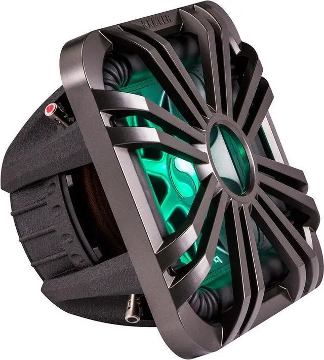 Alt view image 3 of 3 - Kicker 10-inch (25cm) Square Subwoofer Grille for 11S10L7,LED, Charcoal
