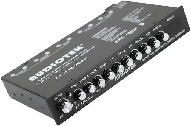 Alt view image 2 of 5 - Audiotek 8700DSP 1/2 Din 7 Band Car Audio Equalizer EQ Front, Rear + Sub Output, Up to 7V RMS of Output, Gold-Plated RCA connectors for Best Audio Output for Car, Boat, RV, RTV, Motorcycle