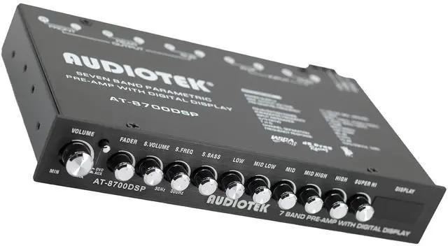 Alt view image 3 of 5 - Audiotek 8700DSP 1/2 Din 7 Band Car Audio Equalizer EQ Front, Rear + Sub Output, Up to 7V RMS of Output, Gold-Plated RCA connectors for Best Audio Output for Car, Boat, RV, RTV, Motorcycle