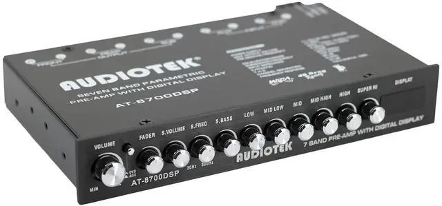 Alt view image 4 of 5 - Audiotek 8700DSP 1/2 Din 7 Band Car Audio Equalizer EQ Front, Rear + Sub Output, Up to 7V RMS of Output, Gold-Plated RCA connectors for Best Audio Output for Car, Boat, RV, RTV, Motorcycle