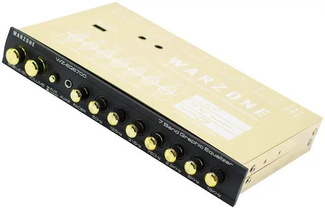 Alt view image 3 of 5 - Warzone EQ6700 1/2 Din 7 Band Car Audio Equalizer EQ w/Front, Rear + Sub Output, Up to 7V RMS of Output, Gold-Plated RCA connectors for Best Audio Output for Car, Boat, RV, RTV, Motorcycle