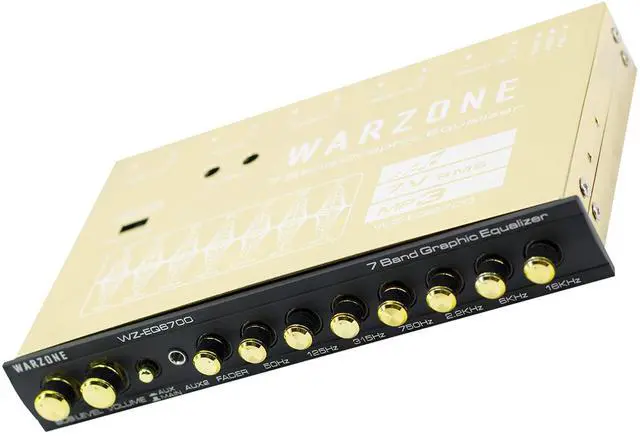 Alt view image 4 of 5 - Warzone EQ6700 1/2 Din 7 Band Car Audio Equalizer EQ w/Front, Rear + Sub Output, Up to 7V RMS of Output, Gold-Plated RCA connectors for Best Audio Output for Car, Boat, RV, RTV, Motorcycle