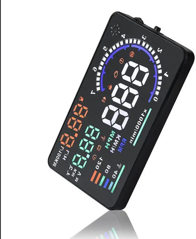 Alt view image 5 of 5 - Car Headup Display, 5.5'' Large Screen OBD II Car HUD Display Auto Windshied Reflective Screen Speed Display Multi Color Windshield Screen Projector for Cars, Plug & Play, Overspeed Warning