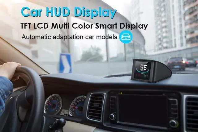 Alt view image 2 of 5 - Heads Up Display, P10 Universal Car HUD OBD2 Speed Warning RPM Fuel Consumption Projector