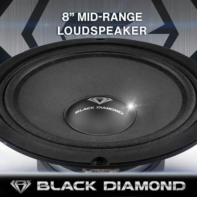 Alt view image 3 of 5 - BLACK DIAMOND Dia-M8 8" Mid-Range Loudspeaker with Bullet 500 Watts 8-Ohm (1 Speaker)