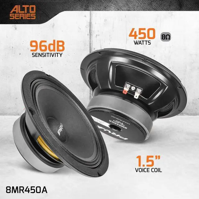 Alt view image 2 of 5 - PRV AUDIO 8MR450A 8 Inch Midrange Speaker, 8 Ohms, 450 Watts, 96 dB, Mid Range Loudspeaker for High Output Pro Sound System (Single)