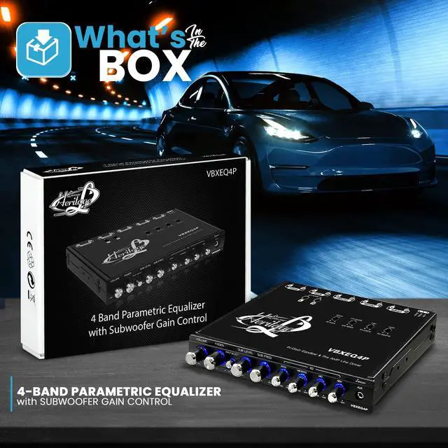Alt view image 2 of 5 - Lanzar 4 Band Adjustable Parametric Equalizer - 7 Volt RMS Pre-Amp Output with Subwoofer Gain Control and 3 Input Sources Selectable, Pre-amp Line Aux Inputs Via RCA & Phone Jacks - VBXEQ4P