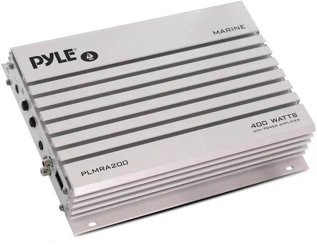 Main image of Pyle Hydra Marine Amplifier Upgraded Elite Series 400 Watt 2 Channel Bridgeable Audio Amplifier- Waterproof, Dual MOSFET Power Supply, GAIN Level Controls, RCA Stereo Input & LED Indicator - PLMRA200