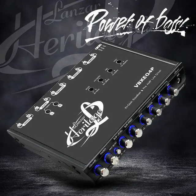 Alt view image 5 of 5 - Lanzar 4 Band Adjustable Parametric Equalizer - 7 Volt RMS Pre-Amp Output with Subwoofer Gain Control and 3 Input Sources Selectable, Pre-amp Line Aux Inputs Via RCA & Phone Jacks - VBXEQ4P